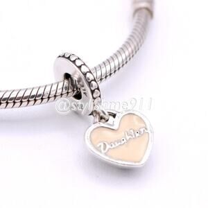One Authentic PANDORA Daughter Heart Charm - 792072EN40